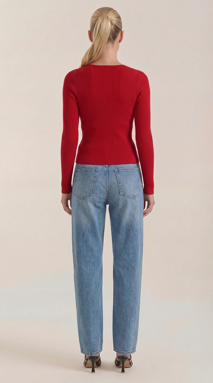 VALERIA | JERSEY DE CANALE CON ESCOTE EN V