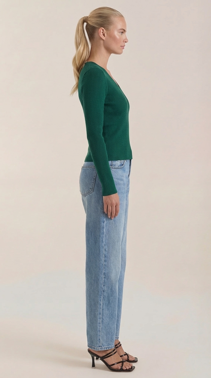 VALERIA | JERSEY DE CANALE CON ESCOTE EN V