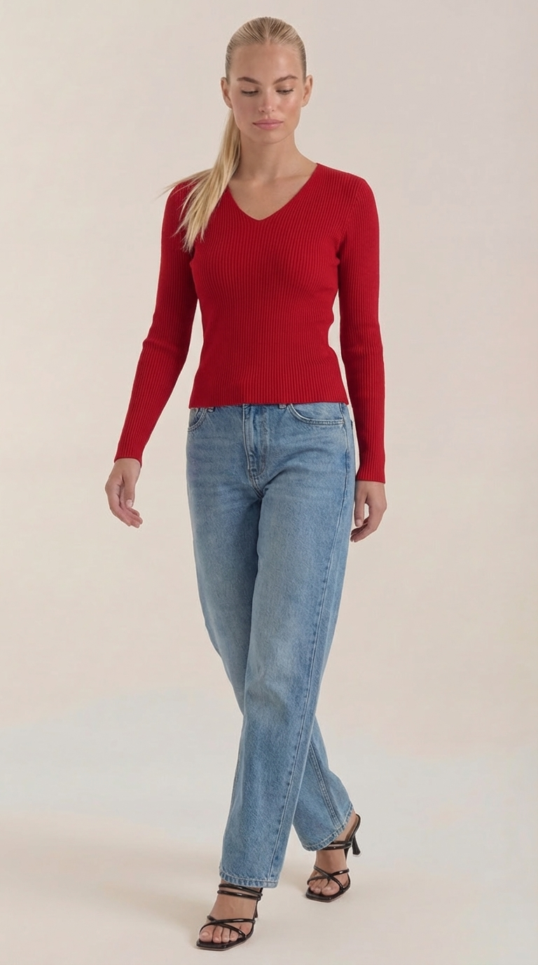 VALERIA | JERSEY DE CANALE CON ESCOTE EN V