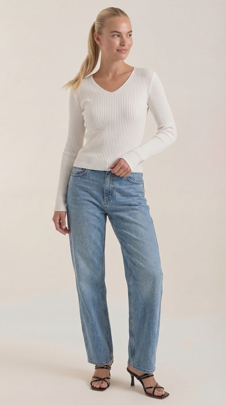 VALERIA | JERSEY DE CANALE CON ESCOTE EN V