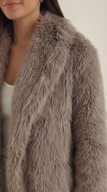 VANESSA | CHAQUETA LARGA DE PIEL SINTÉTICA
