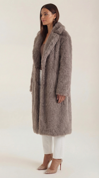 VANESSA | CHAQUETA LARGA DE PIEL SINTÉTICA