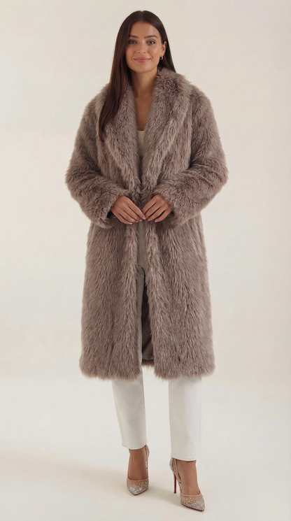 VANESSA | CHAQUETA LARGA DE PIEL SINTÉTICA