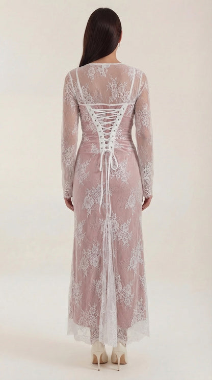 NERISSA | VESTIDO LARGO DE ENCAJE