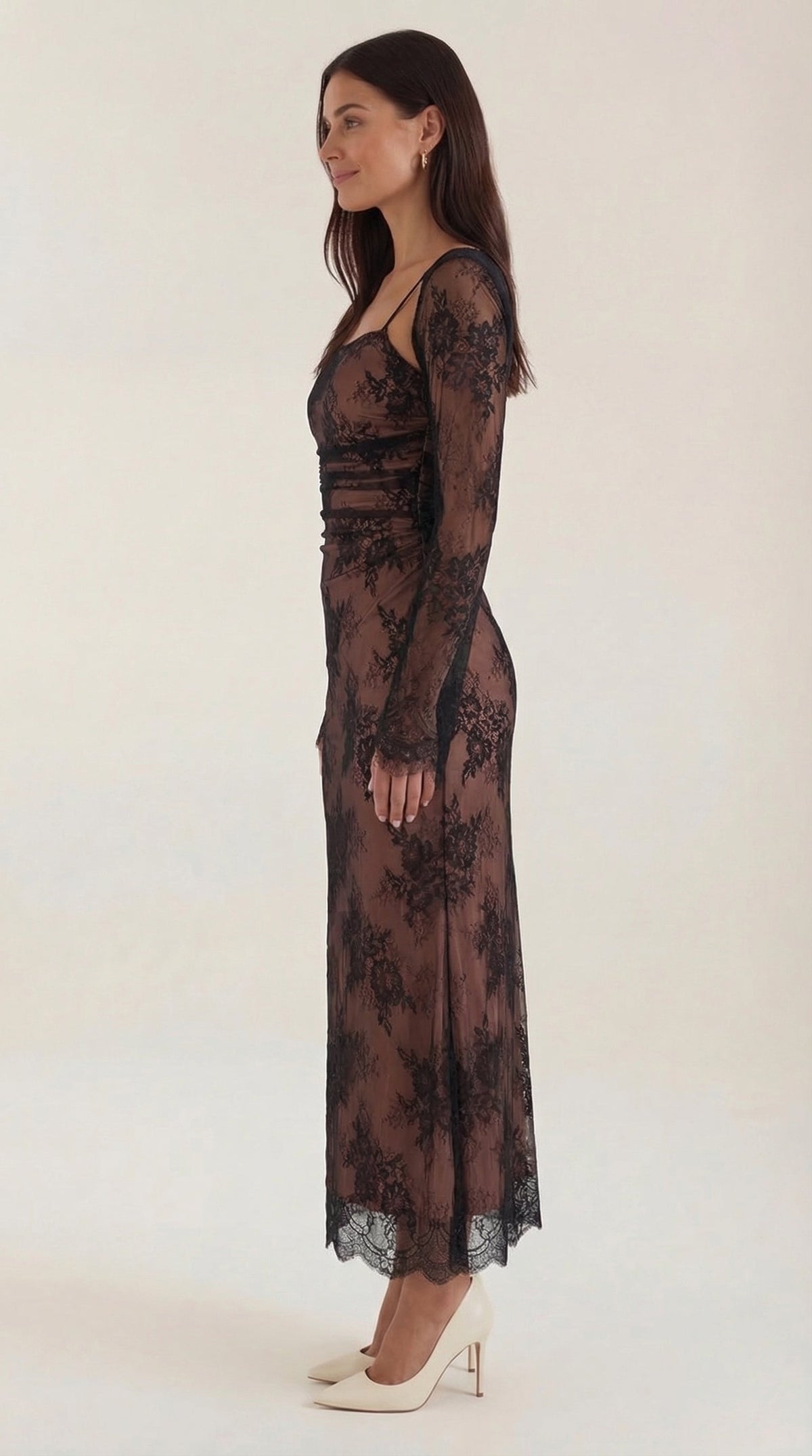 NERISSA | VESTIDO LARGO DE ENCAJE