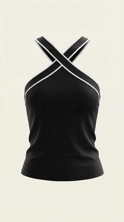 YARA | TOP HALTER CON DISEÑO ENTRELAZADO