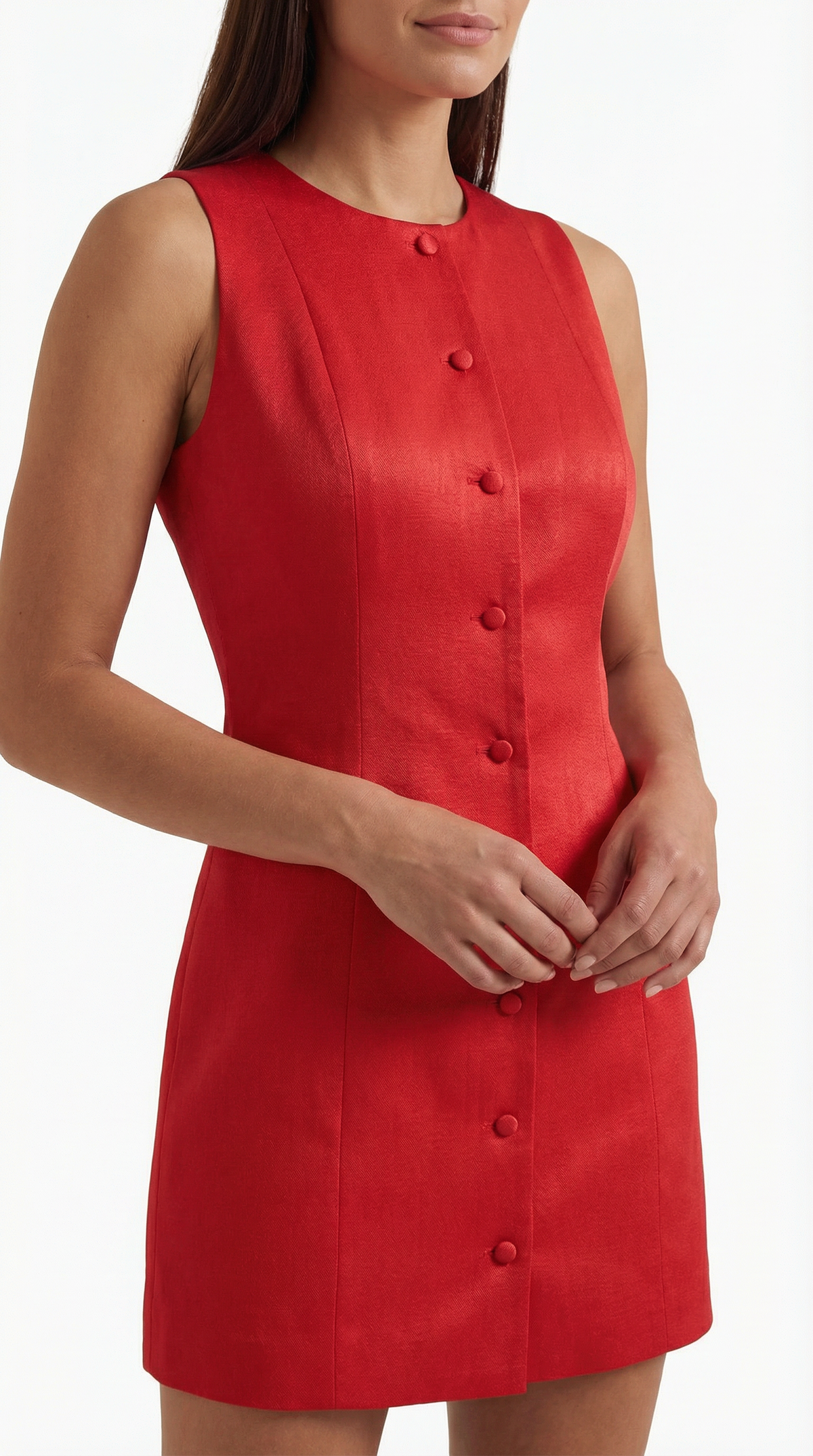PATRICIA | VESTIDO CORTO SIN MANGAS CON BOTONES