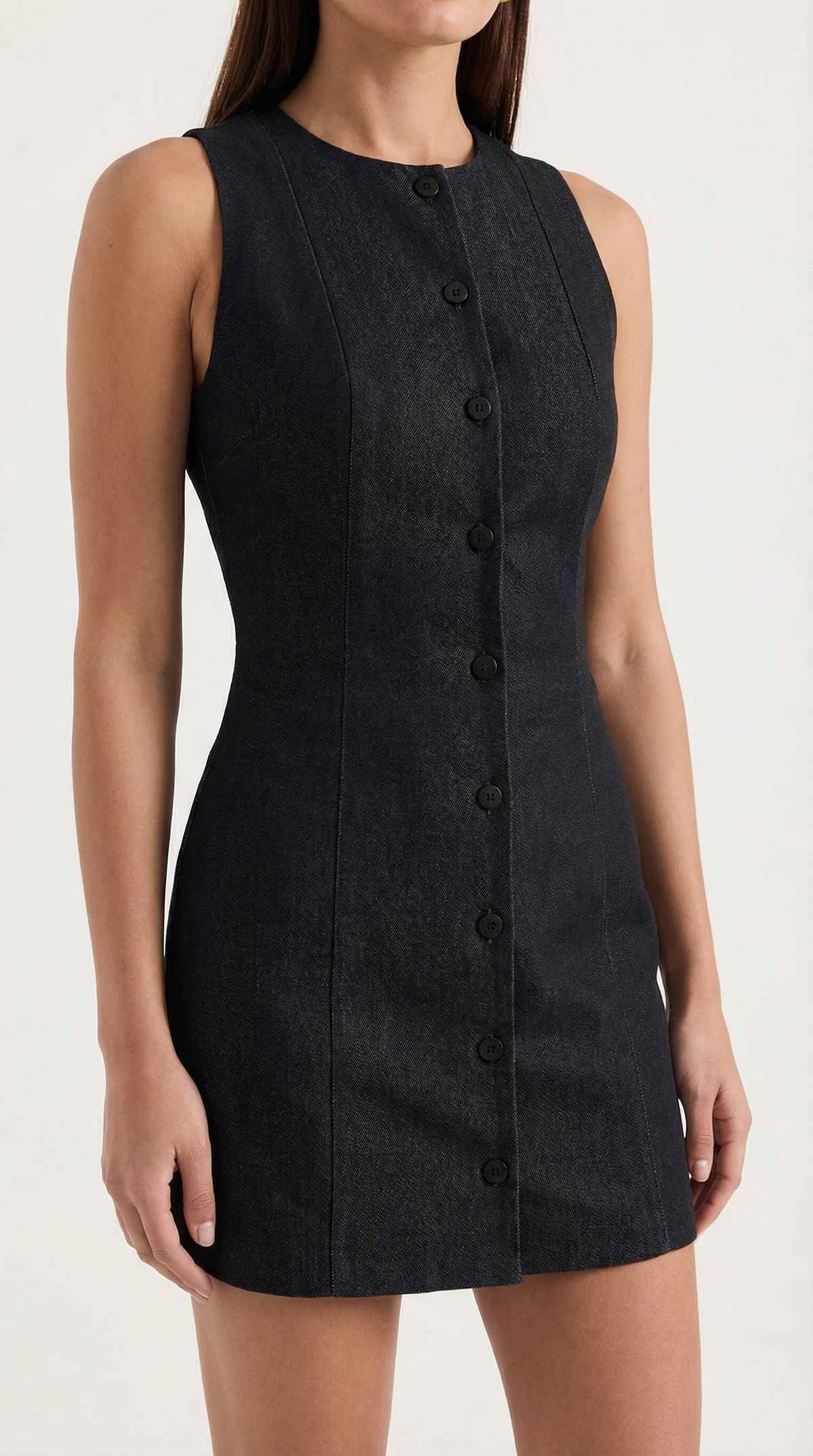 PATRICIA | VESTIDO CORTO SIN MANGAS CON BOTONES