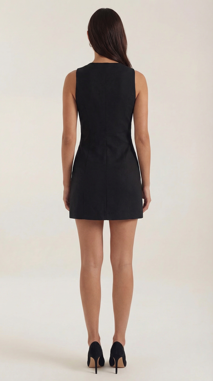PATRICIA | VESTIDO CORTO SIN MANGAS CON BOTONES