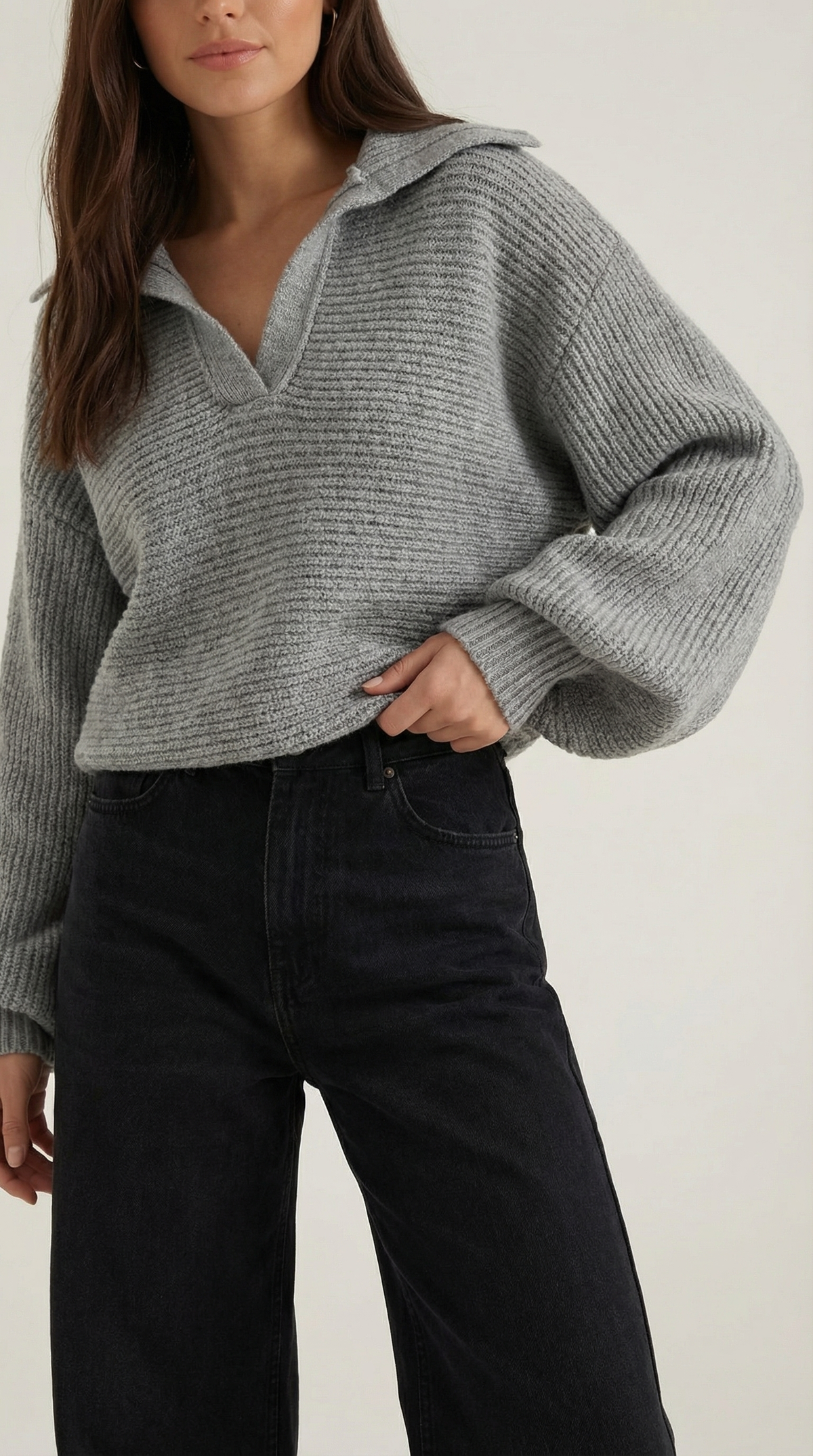 AMARA | JERSEY DE PUNTO GRUESO CON CUELLO ALTO