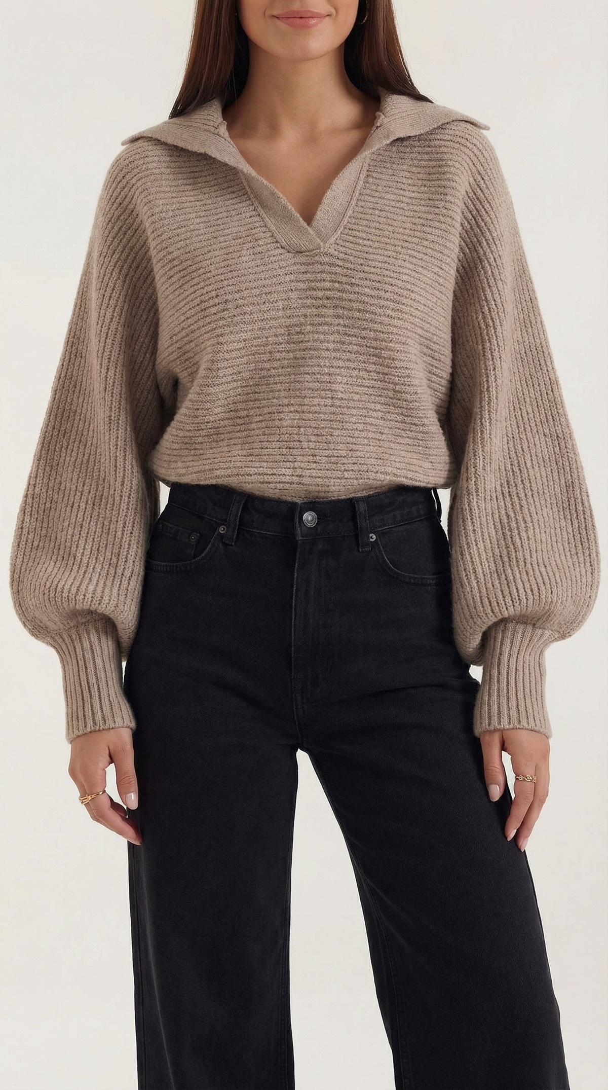 AMARA | JERSEY DE PUNTO GRUESO CON CUELLO ALTO