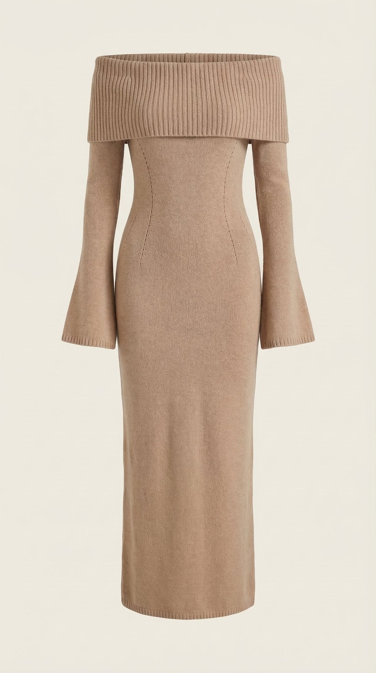 QUINLAN | VESTIDO LARGO AJUSTADO CON HOMBROS DESCUBIERTOS