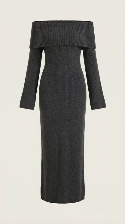 QUINLAN | VESTIDO LARGO AJUSTADO CON HOMBROS DESCUBIERTOS