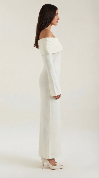 QUINLAN | VESTIDO LARGO AJUSTADO CON HOMBROS DESCUBIERTOS