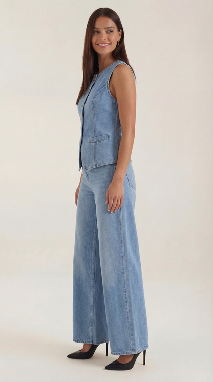 RHONDA | CONJUNTO DE ALGODÓN Y DENIM