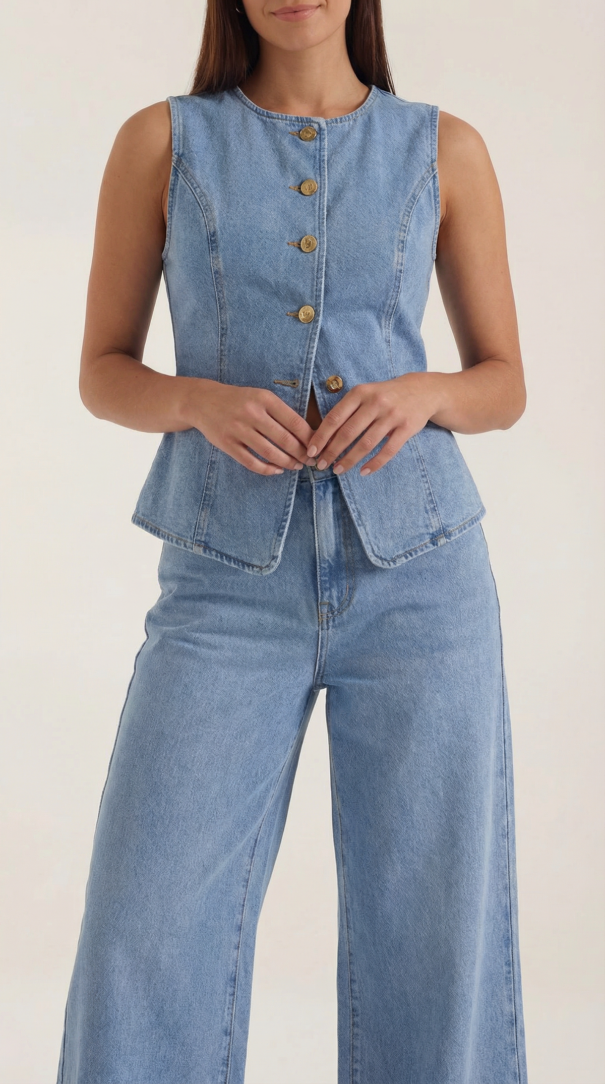 RHONDA | CONJUNTO DE ALGODÓN Y DENIM