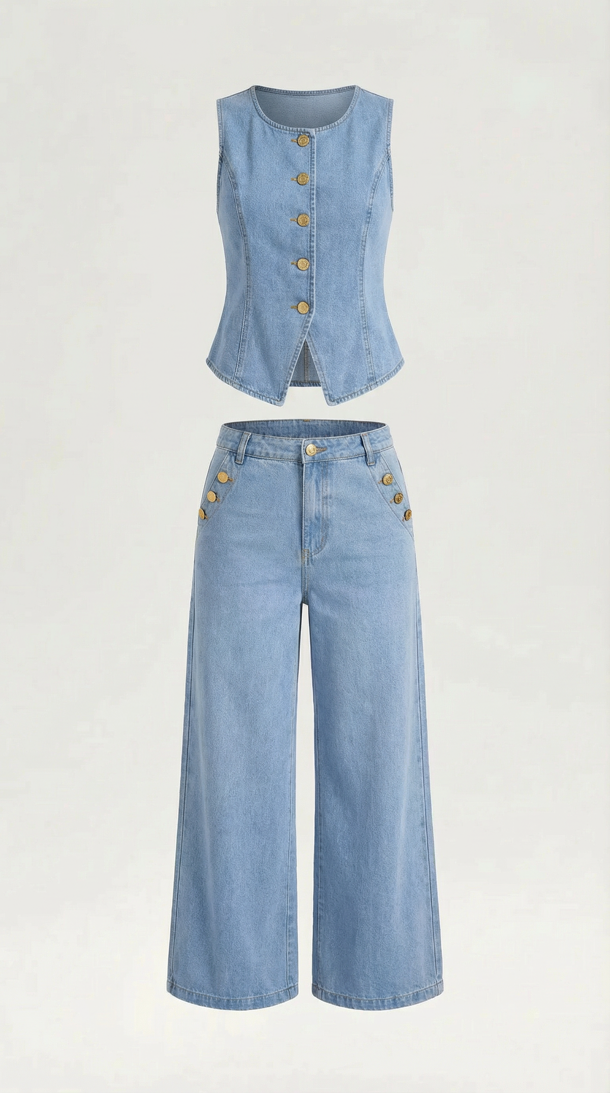 RHONDA | CONJUNTO DE ALGODÓN Y DENIM