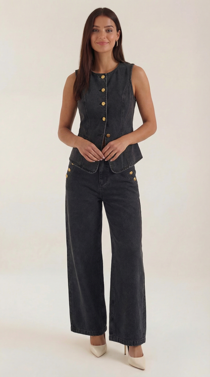 RHONDA | CONJUNTO DE ALGODÓN Y DENIM