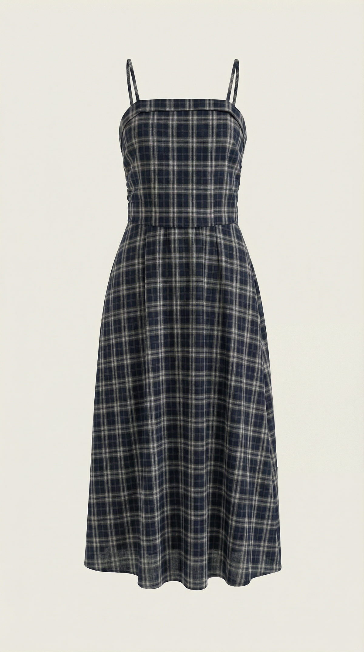 JULIANA | VESTIDO MIDI DE VERANO A CUADROS CON ESCOTE REDONDO