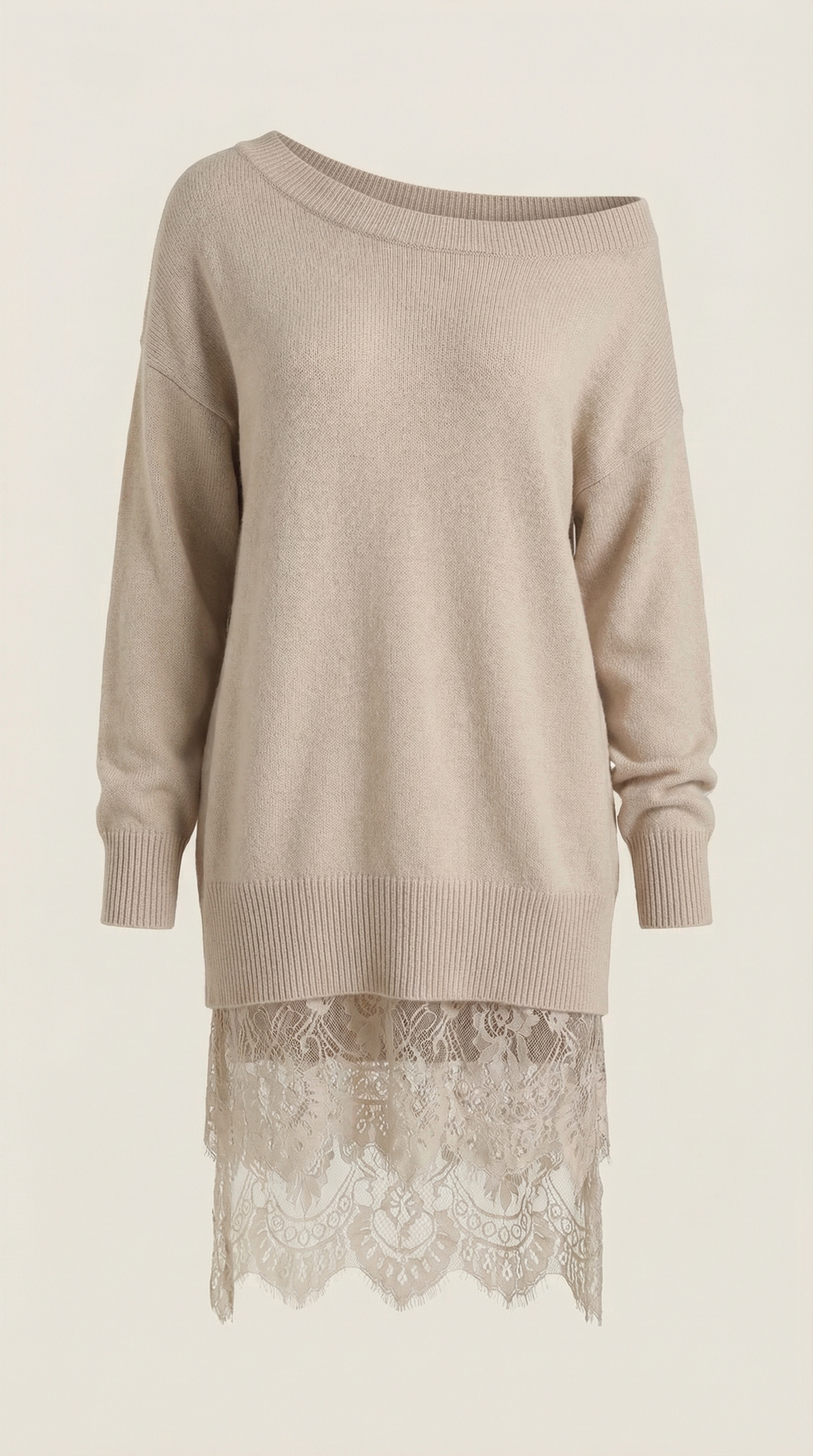 ROSEMARY | VESTIDO DE PUNTO CON DETALLES DE ENCAJE