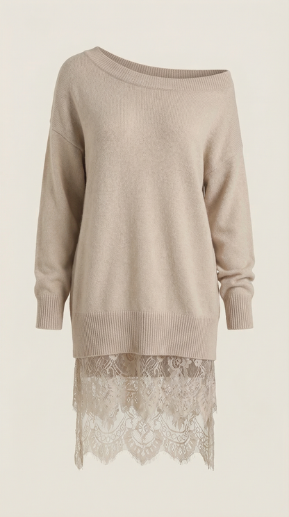 ROSEMARY | VESTIDO DE PUNTO CON DETALLES DE ENCAJE