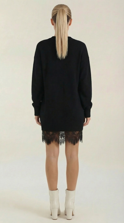 ROSEMARY | VESTIDO DE PUNTO CON DETALLES DE ENCAJE