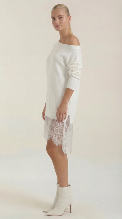 ROSEMARY | VESTIDO DE PUNTO CON DETALLES DE ENCAJE