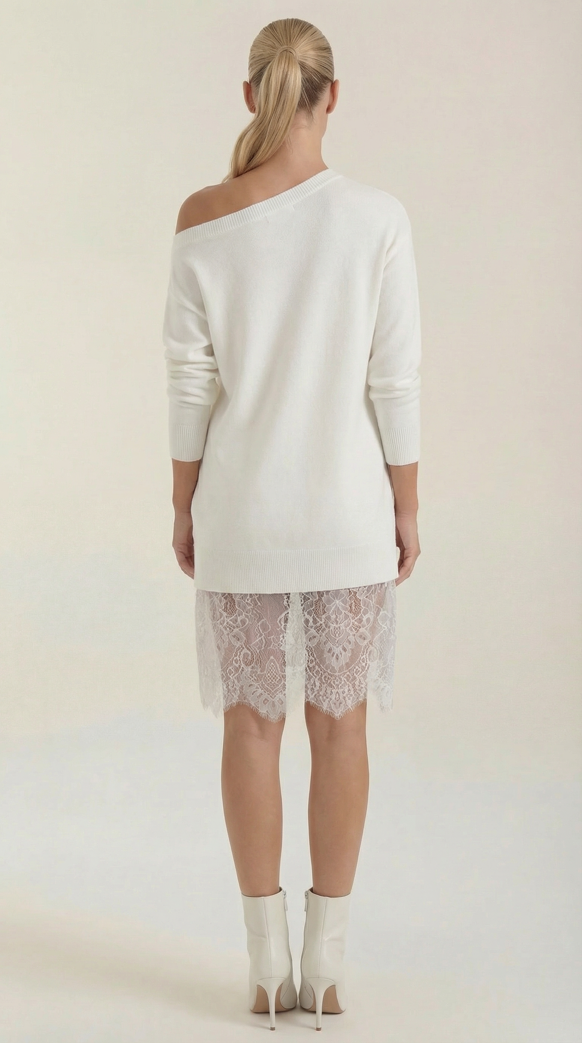 ROSEMARY | VESTIDO DE PUNTO CON DETALLES DE ENCAJE