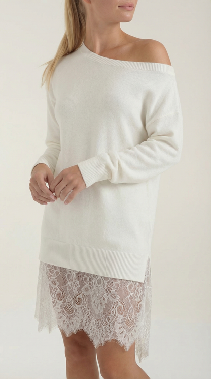 ROSEMARY | VESTIDO DE PUNTO CON DETALLES DE ENCAJE