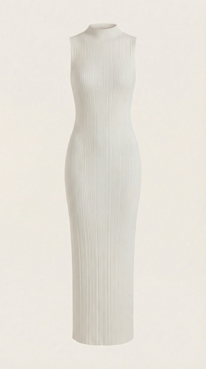 SONIA | VESTIDO MIDI AJUSTADO CON CUELLO ALTO