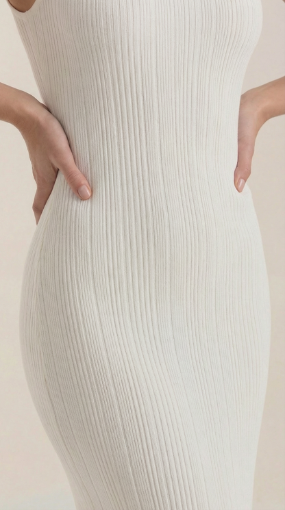 SONIA | VESTIDO MIDI AJUSTADO CON CUELLO ALTO