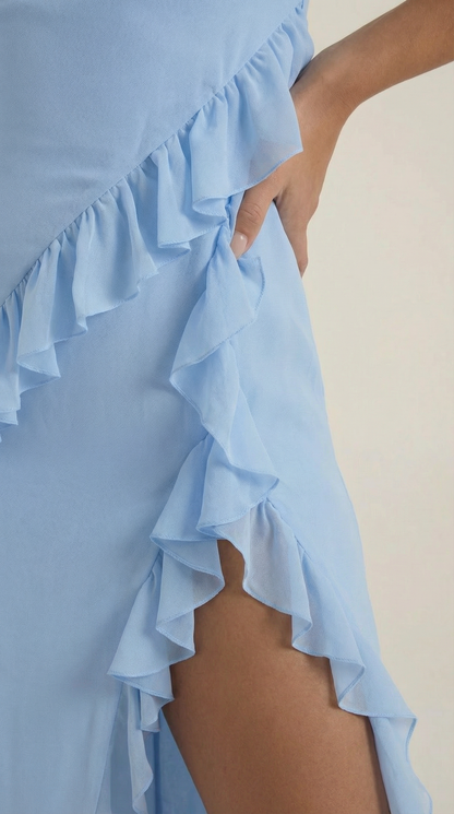 SUSAN | VESTIDO LARGO CON VOLANTES