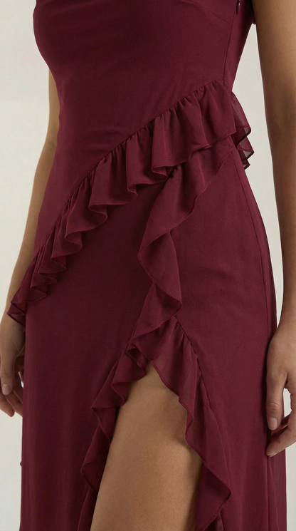SUSAN | VESTIDO LARGO CON VOLANTES