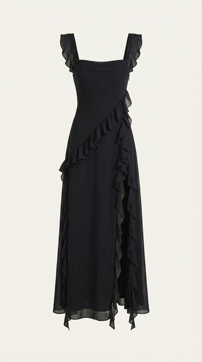 SUSAN | VESTIDO LARGO CON VOLANTES