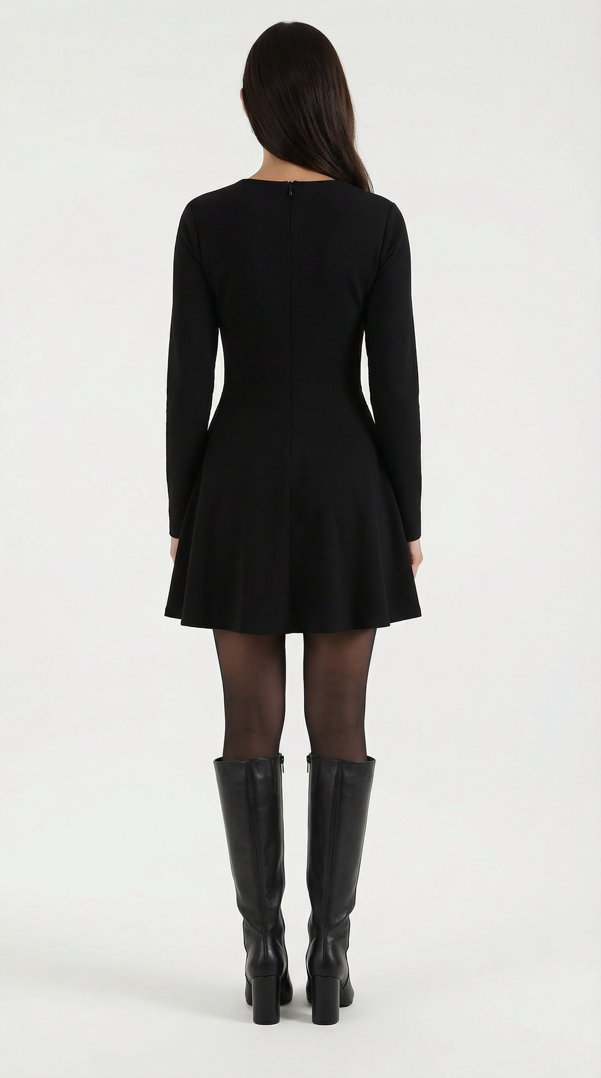 TIFFANY | VESTIDO CORTO DE MANGA LARGA CON PLIEGUES