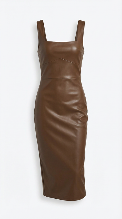 YVONNE | VESTIDO AJUSTADO DE CUERO SINTÉTICO