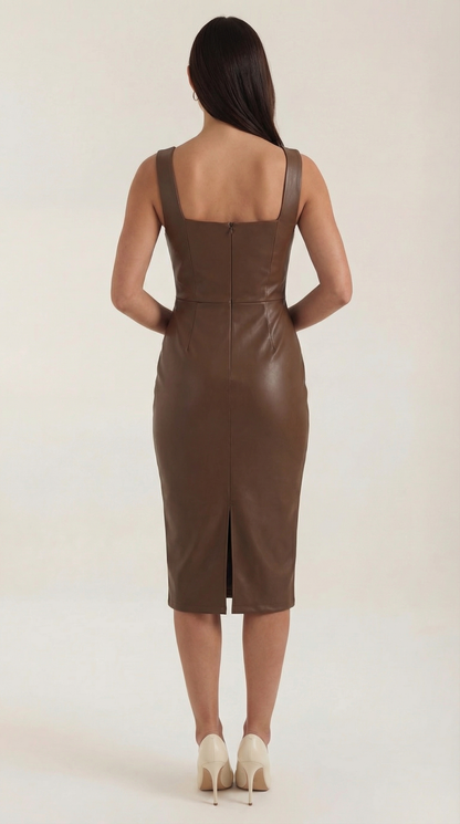 YVONNE | VESTIDO AJUSTADO DE CUERO SINTÉTICO