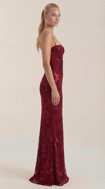 CHANTAL | VESTIDO LARGO FLORAL CON CORSET