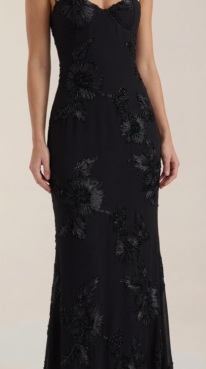 CHANTAL | VESTIDO LARGO FLORAL CON CORSET