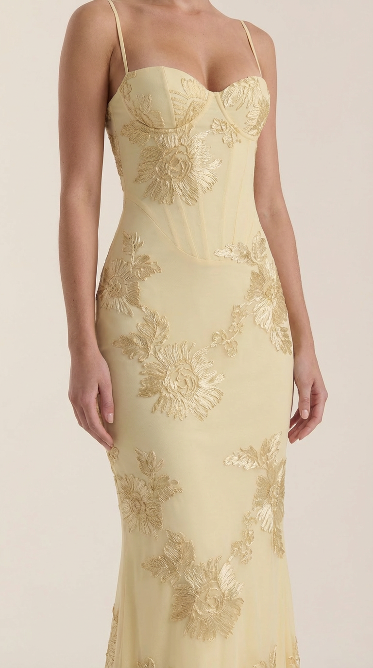 CHANTAL | VESTIDO LARGO FLORAL CON CORSET