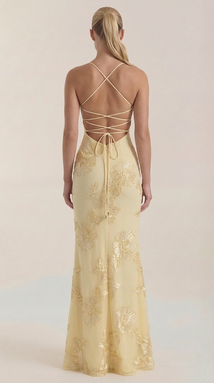 CHANTAL | VESTIDO LARGO FLORAL CON CORSET