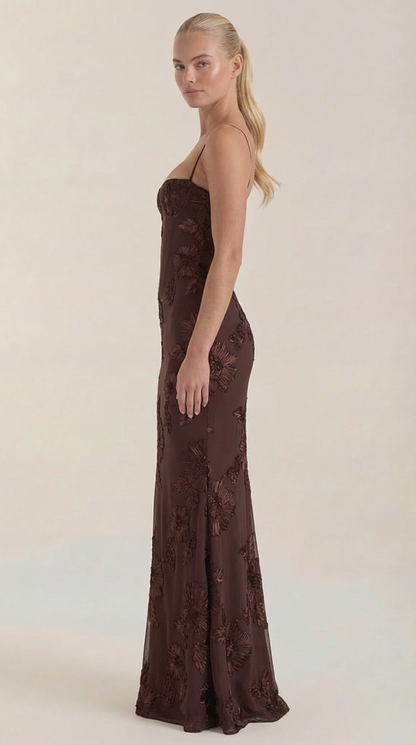 CHANTAL | VESTIDO LARGO FLORAL CON CORSET