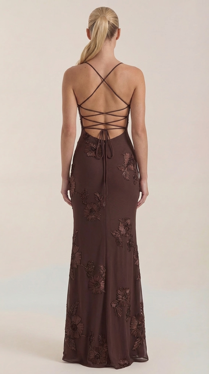CHANTAL | VESTIDO LARGO FLORAL CON CORSET