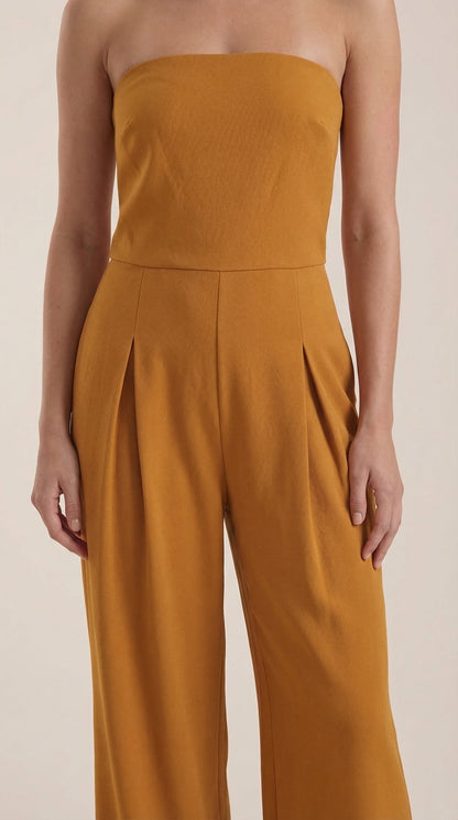 ELIZA | MONO SIN TIRANTES CON PANTALÓN DE PIERNA ANCHA
