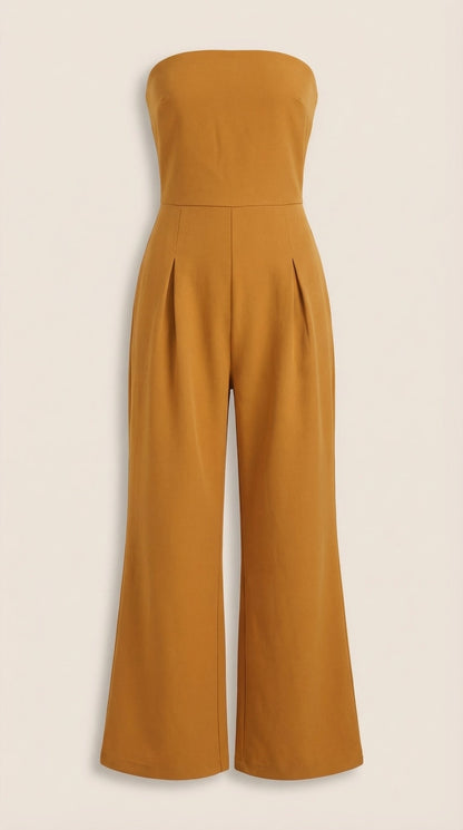 ELIZA | MONO SIN TIRANTES CON PANTALÓN DE PIERNA ANCHA