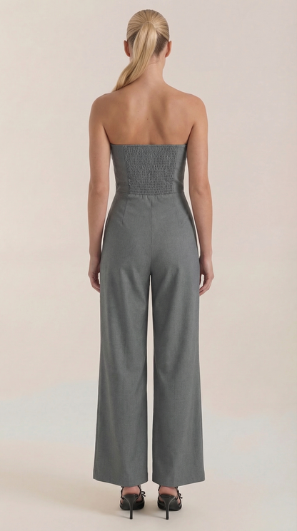 ELIZA | MONO SIN TIRANTES CON PANTALÓN DE PIERNA ANCHA