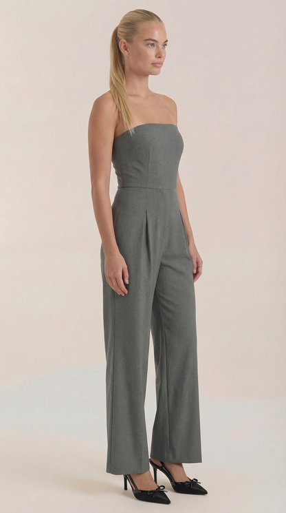 ELIZA | MONO SIN TIRANTES CON PANTALÓN DE PIERNA ANCHA