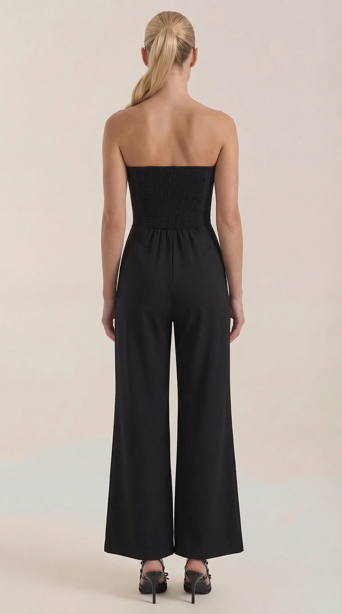 ELIZA | MONO SIN TIRANTES CON PANTALÓN DE PIERNA ANCHA