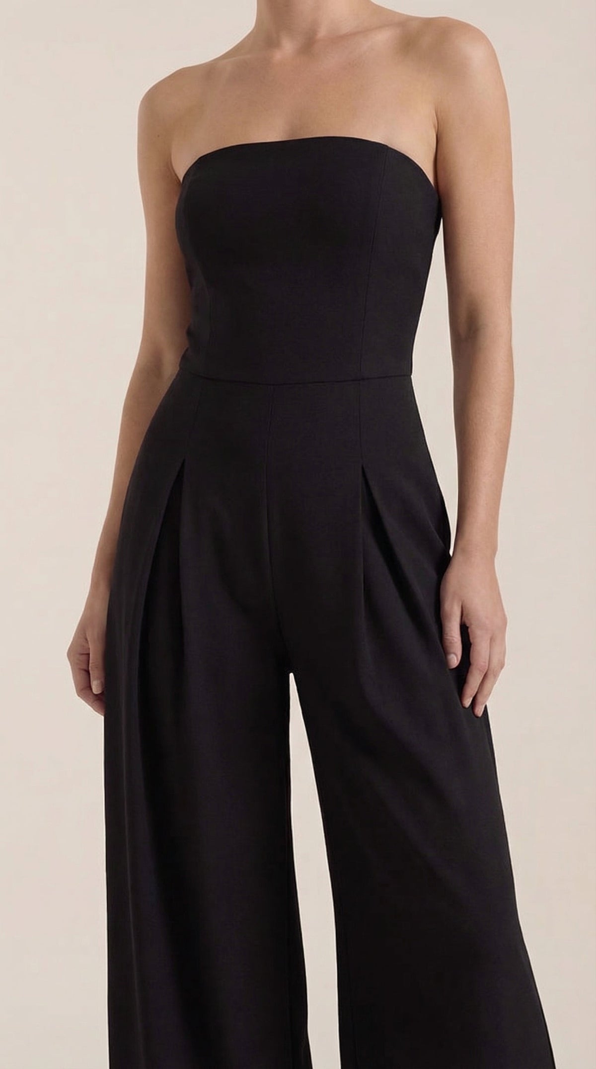 ELIZA | MONO SIN TIRANTES CON PANTALÓN DE PIERNA ANCHA