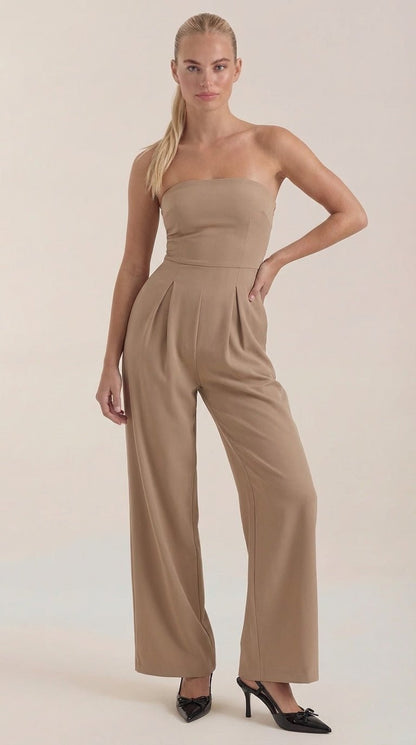 ELIZA | MONO SIN TIRANTES CON PANTALÓN DE PIERNA ANCHA